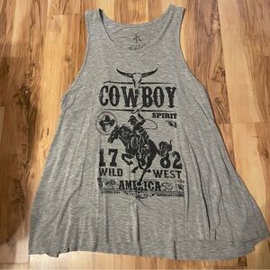 Western retro flowy tank top